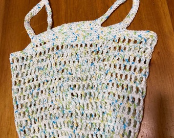 Reusable Grocery Bag, Zero Waste Grocery Bag, Reusable Cotton Produce Bag, Handmade Crochet Bag, Farmers Market Bag, Crochet Tote Bag, Gift