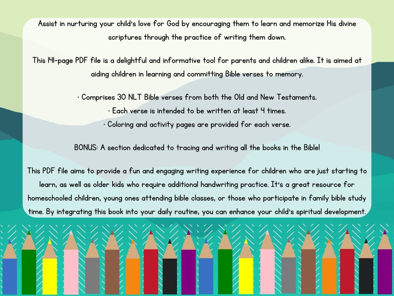 Bible Verse Handwriting Practice Sheets for Kids - Etsy