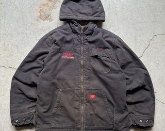 Vintage Black Dickies Gray Hooded Jacket Black | Oversized