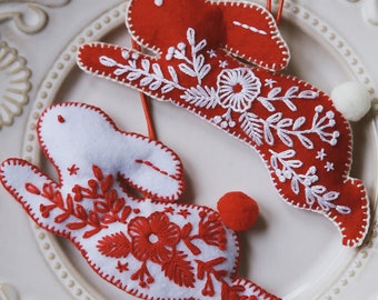 Rabbit Pendant Embroidery Kit: DIY Beginner Craft