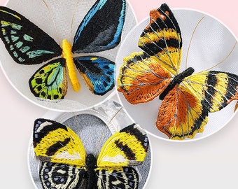 Full embroidery kit. Insect DIY beginner hoop art craft. Adult anxiety/stress relief butterfly gift