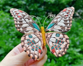 Colorful Butterfly Embroidery Kit - DIY Craft Kit with All Materials and Tutorial For Beginner