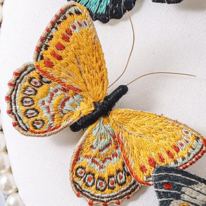 Full embroidery kit. Insect DIY beginner hoop art craft. Adult anxiety/stress relief butterfly gift C