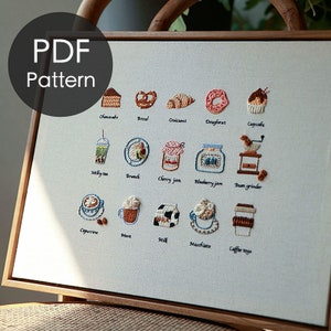 PDF Pattern - Dessert Collection,Tiny Sweets Hand Embroidery Pattern PDF Download,Digital Download,Detailed Video Tutorials