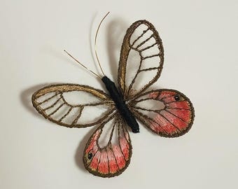 Transparent Butterfly Embroidery Kit for Beginners, DIY Hand Embroidery Hoop Craft Gift