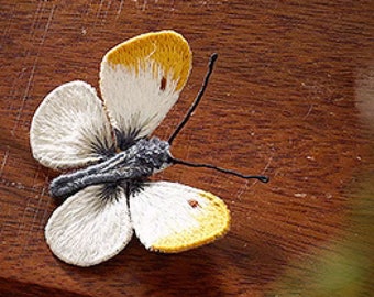 Moth Pin Embroidery Kit: DIY Beginner Hoop Art - Stress Relief