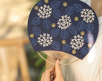 Flower Fan Embroidery Kit: Beginner DIY Hoop Art Craft