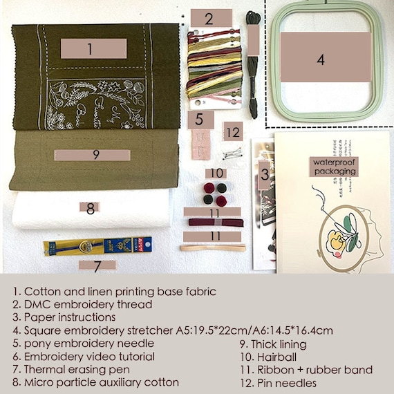 Embroidered Book Cover Embroidery Kit DIY Craft Kit With All Materials and  Tutorial for Beginner Handmade Gift Book Lover Gift 