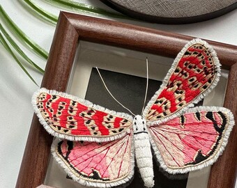 Pink Butterfly Brooch Embroidery Kit: DIY Beginner Needlecraft, Stress Relief