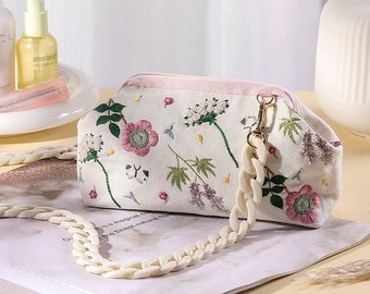 Floral Embroidery Bag Kit: DIY Craft with Tutorial