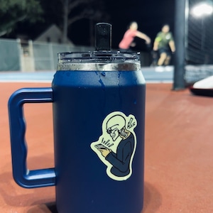 Skelettklistermärke som lyser i mörkret: Tech Neck Humor-dekal