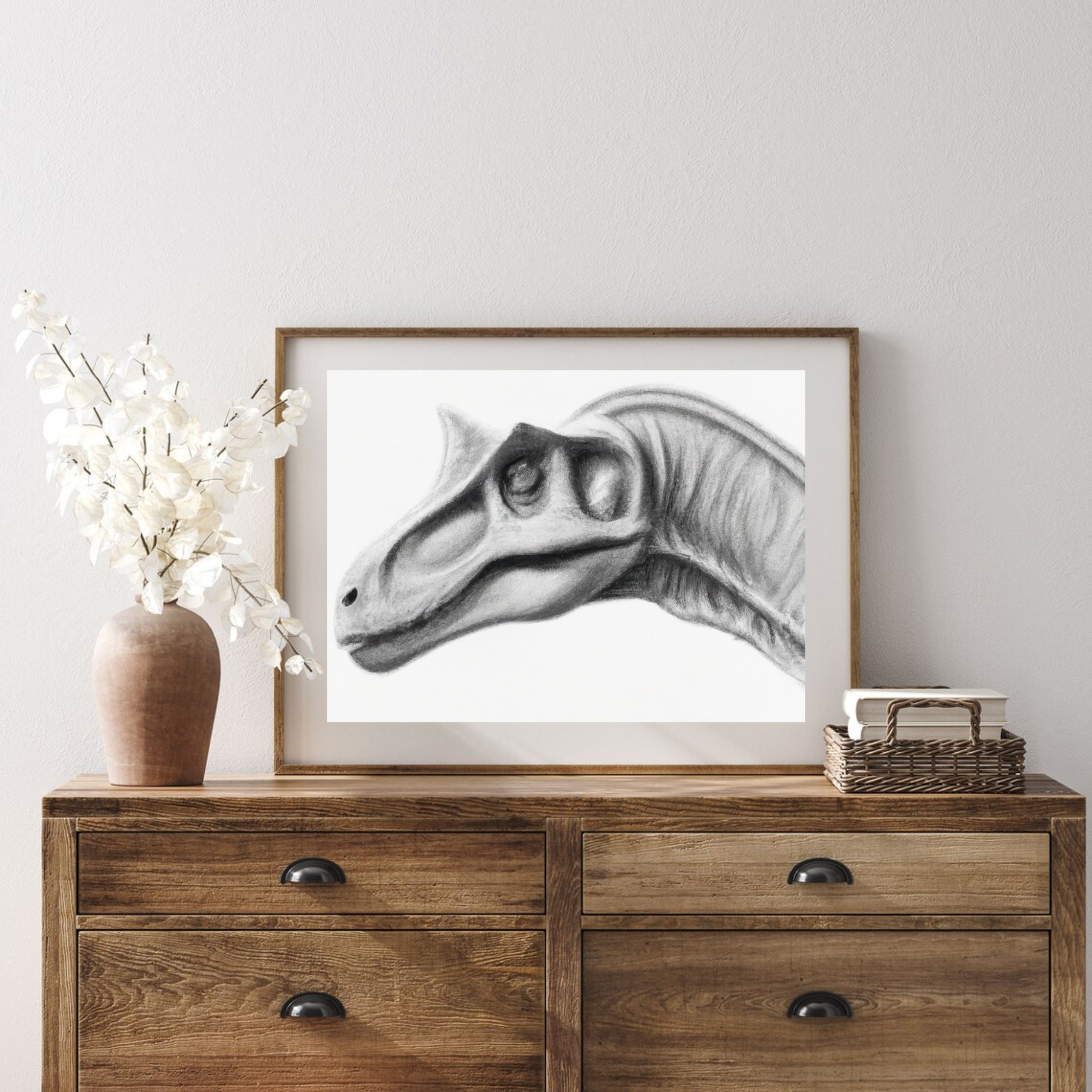 Branchiosaurus Branchiosaurus Wall Art, Dinosaur Art, Long Neck Dinosaur Home Decor ...