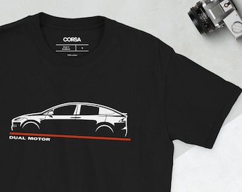 MODEL X P100D P85 P90D PLAID Dual Motor EV Electric Car Men's T-Shirt