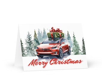 Model X Holiday Greeting Card - EV Enthusiast Gift (5x7)