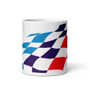 M3 M2 1M M4 M5 M6 Motorsport Flag White glossy mug