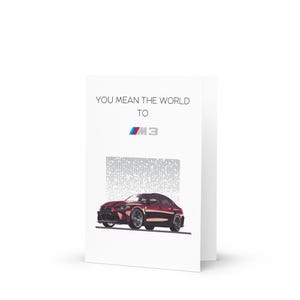 G80 M3 Greeting Carda - Car Funny Valentine’s Day, Anniversary, Birthday, Wedding, Funny Greeting Card, Father&#39;s Day Card