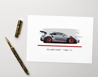 Karta entuzjasty motorsportu GT Silhouette Flatsix – niestandardowa grafika motoryzacyjna (plik cyfrowy)