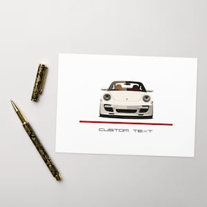 997 Carrera Enthusiast Card - Car Valentine’s Day, Anniversary, Wedding, Funny, Birthday, Custom Greeting Card 5"x7", Father's Day Card