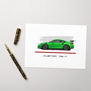 991 GT3RS 911 Carrera DIGITAL FILE Enthusiast Card - Car Valentine’s Day, Anniversary, Wedding, Funny, Birthday, Custom Greeting Card 5"x7"