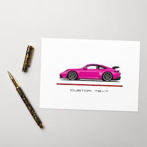 911 Carrera 991 GT3RS Enthusiast Card - Car Valentine’s Day, Anniversary, Wedding, Funny, Birthday, Custom Greeting Card 5"x7"