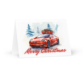 Model S Christmas Card - EV Enthusiast Greeting (5x7)