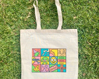 Keith Haring X Smiling Friends Tote Bag