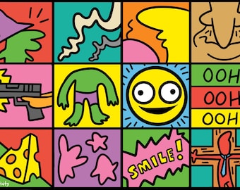 Keith Harring x Smiling Friends Print // SF