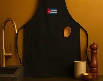 Cuban Flag Embroidered Apron