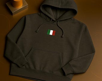 Embroidered Italian Flag Unisex Hoodie