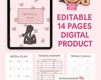 Bewerkbare planner voor kleine bedrijven, opstartgids (digitale planner)