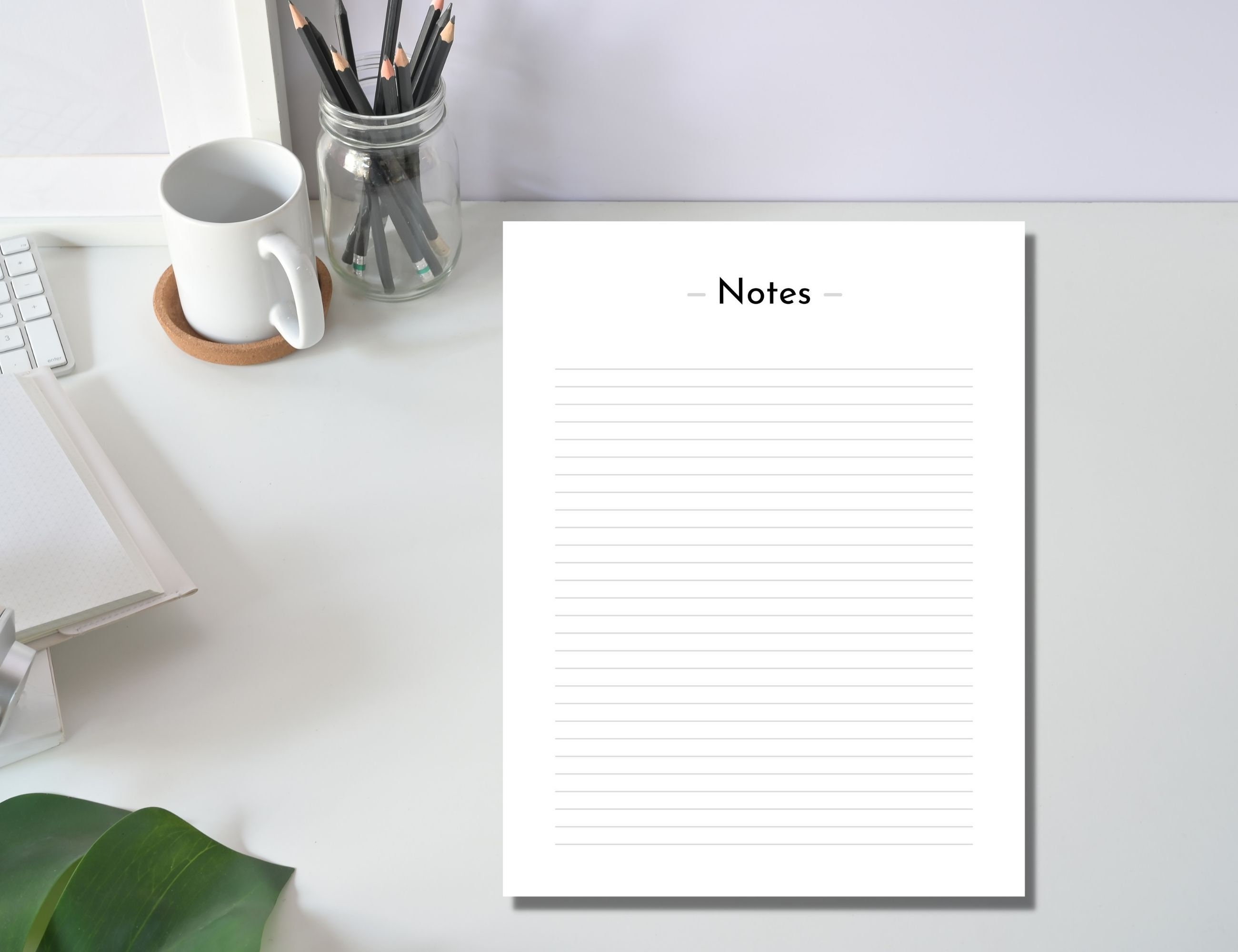 Notes Page Printable, Printable Notes, Lined Note Printable, Lined Note ...