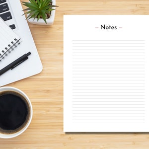 Notes Page Printable, Printable Notes, Lined Note Printable, Lined Note ...