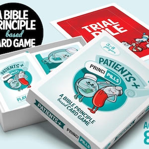 Gioco biblico "Pazienti + Principi": un gioco biblico di culto familiare per 3-8 giocatori, bambini, adulti o entrambi!
