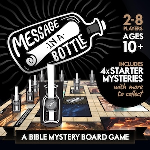 Message in a Bottle, un gioco da tavolo basato sulla Bibbia. Un fantastico gioco di culto familiare espandibile per 2-8 giocatori, bambini e adulti. Scarica e crea.