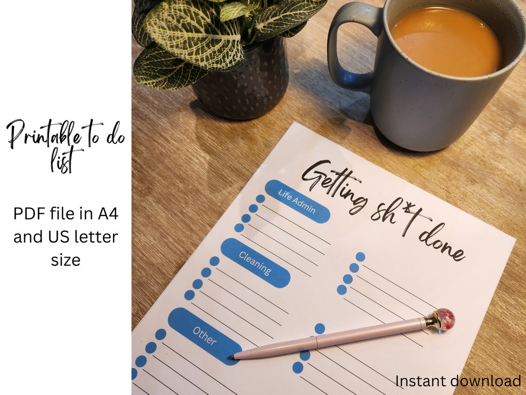 To Do List Getting Shit Done PRINTABLE - Etsy