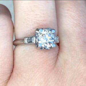 Vintage Art Deco Engagement Ring Edwardian Old Euro Cut Diamond Art Deco Ring Valentine Day Propose Ring Elegant Ring Exquisite Wedding Ring