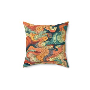 Modernes Wellen gesponnenes Polyester Quadratisches Kissen