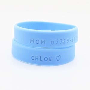 Child and Toddler ID Waterproof Bracelet | Emergency Contact Wristband | Kids ID Tags | Medical Bracelet | Custom Wristbands | Engraved