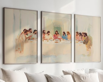 The Last Supper Print Set of 3: Christian Scripture Wall Art - 181