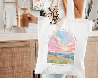 Christian tote bag Church bag Christian Gifts Wildflower Tote Bag Bible Bag Jesus Tote boho christian bag catholic tote bag floral christian