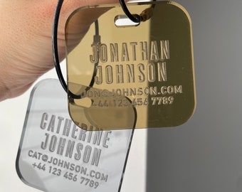 Personalised Custom Luggage Tags, Wedding Favors, gift for traveller, Custom Engraved Travel Bag Tag, Bulk Luggage Tags, Client Gifts