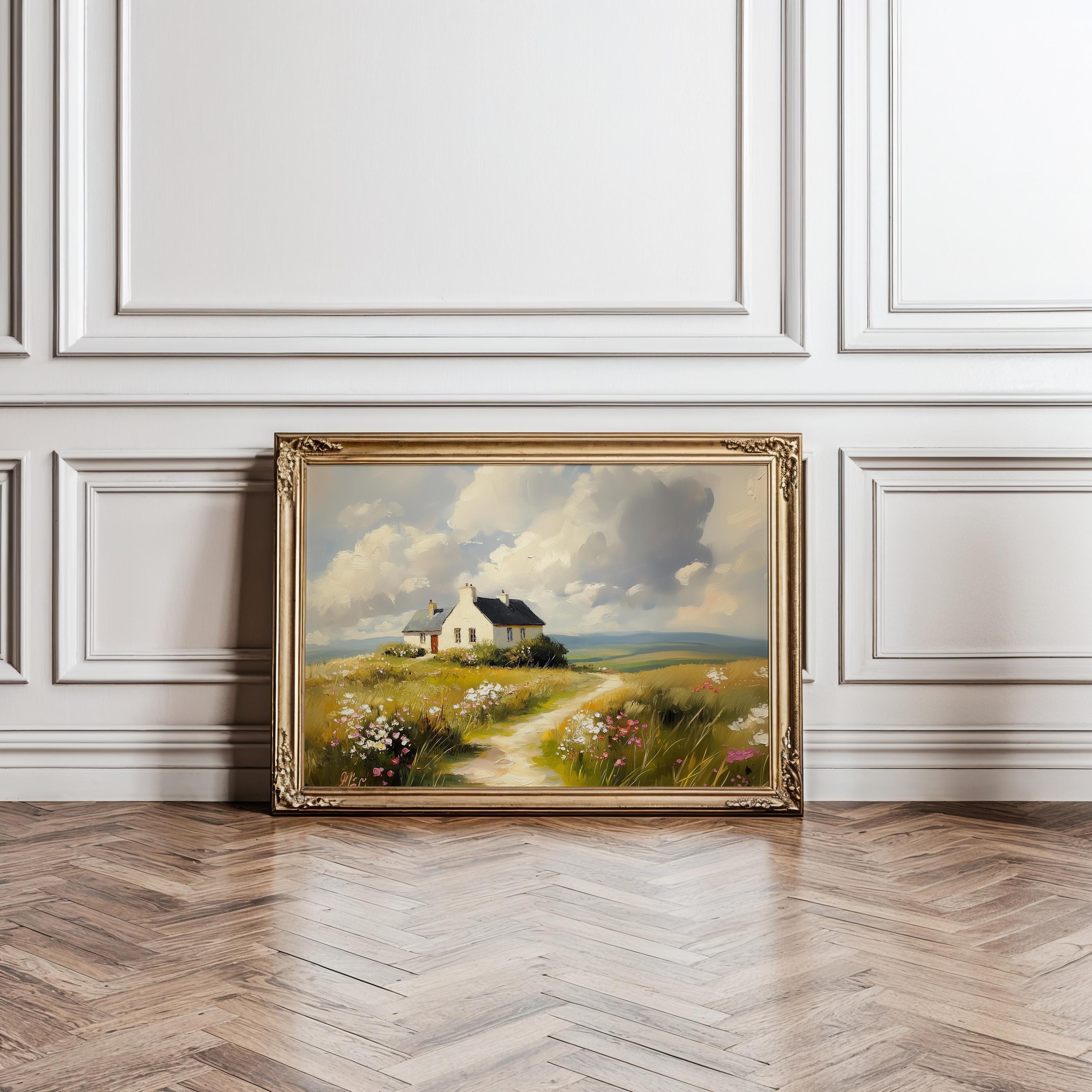 Vintage English Countryside Painting Country Farmhouse Framed Wall Art ...