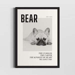Gepersonaliseerde huisdier gedenkteken cadeau hond fotolijst cadeau voor dierenliefhebber huisdier herinnering foto hond verlies cadeau schilderij aangepaste kat portret cadeau
