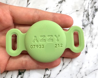 AirTag Pet Collar Holder - Dog Collar Air Tag Case, Dog Name Tag, Custom AirTag Case, Silicone AirTag holder, Dog Small Collar, Pet ID Tag