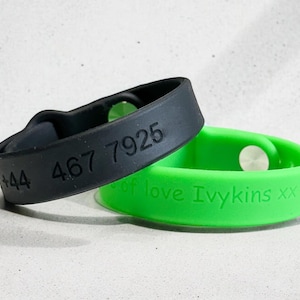 Custom Adjustable Wristband | Emergency Contact Wristband | Medical ID Bracelet | Custom Wristbands | Personalised Engraved | Men’s bracelet
