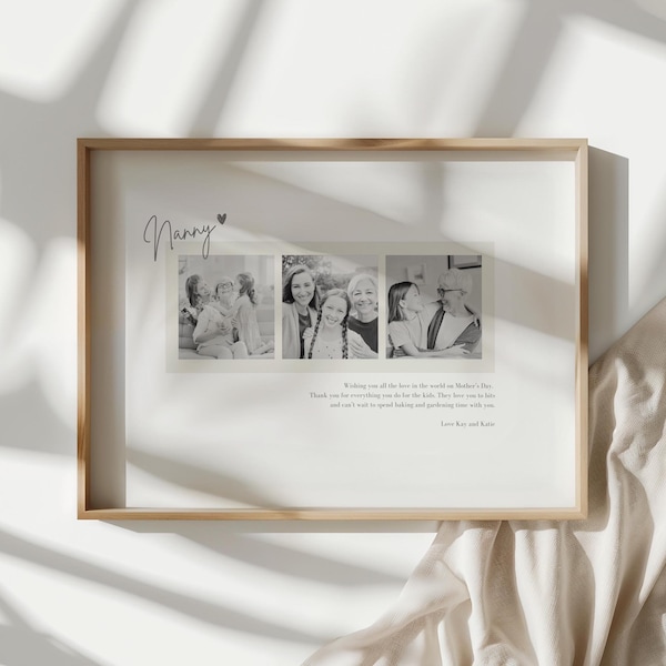 Personalized Polaroid Photo Frame, First Mother's Day Gift, Grandma Nanny Gift
