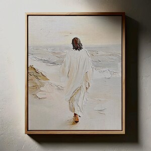 Jesus Walking on Water Painting, Christian Art (Digital Art)
