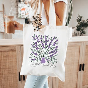 Christian tote bag Church bag Christian Gifts Wildflower Tote Bag Bible Bag Jesus Tote boho christian bag catholic tote bag floral christian