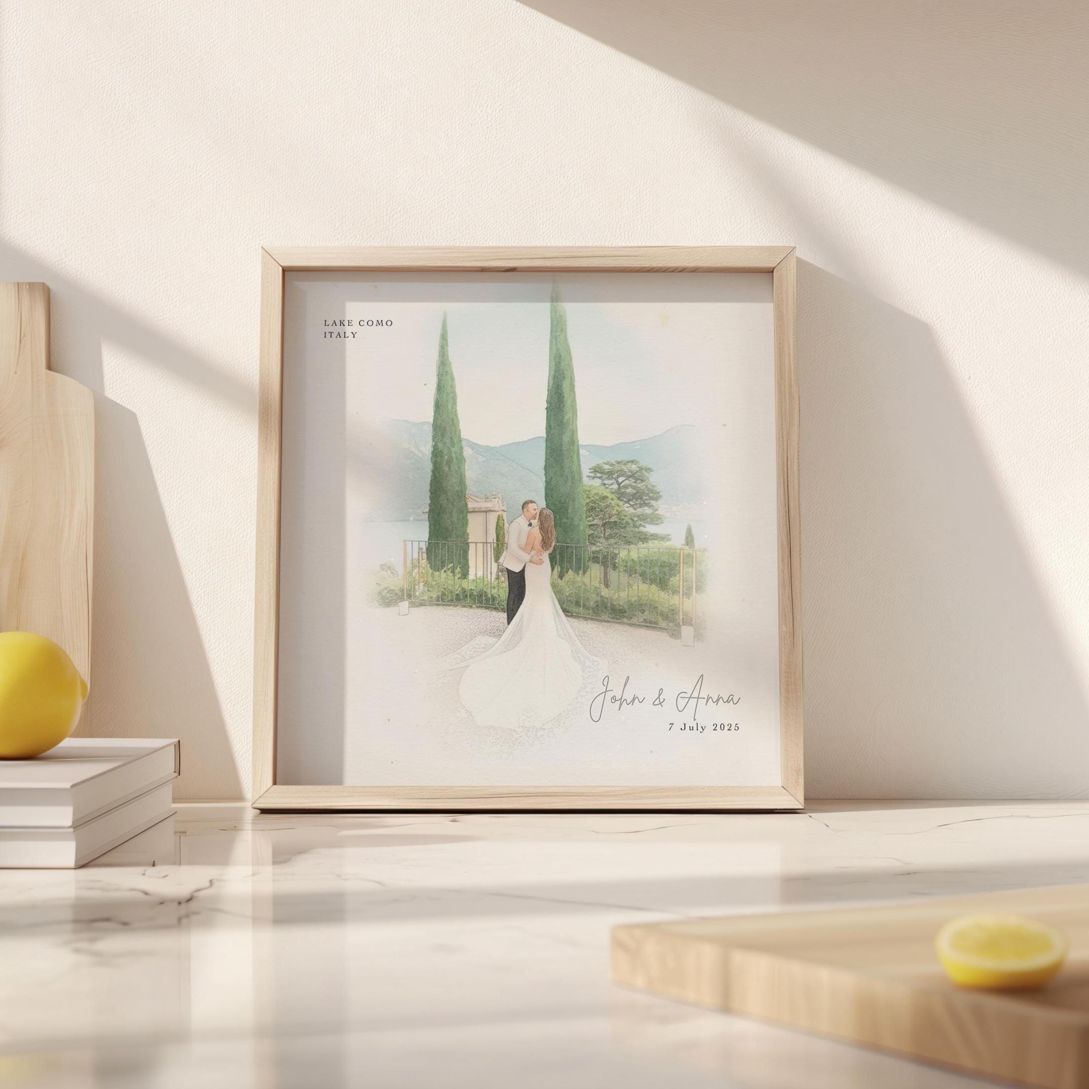 Custom Watercolor Wedding Venue Portrait: Anniversary Gift 194 - Etsy