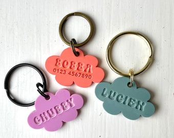 Cloud Pet Tag, Dog Tag Dog Collar Tag Personalised Cat Tag Custom Cat Collar Tag Cat ID Tag Dog ID Tag Dog Name Tag Engraved Pet Tag